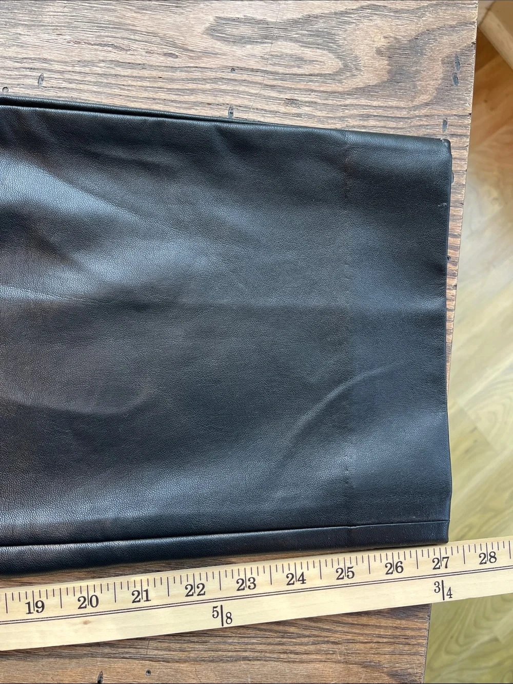 J. Crew Kate BU141 Black Faux Leather ankle Straight-Leg Pants size 16